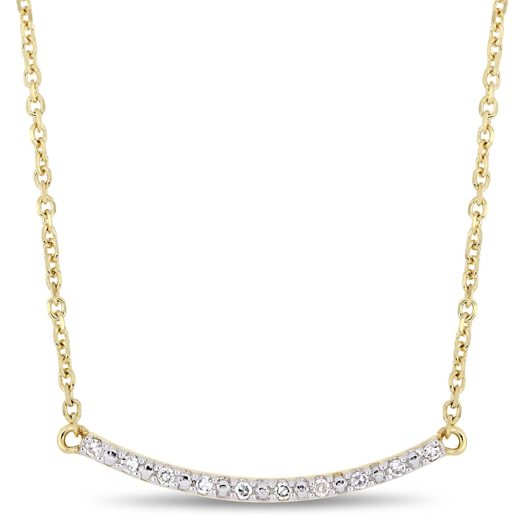 Miadora 10k Yellow Gold Diamond Accent Stationed Bar Necklace
