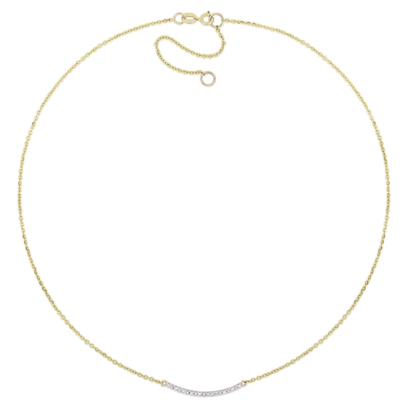 Miadora 10k Yellow Gold Diamond Accent Stationed Bar Necklace