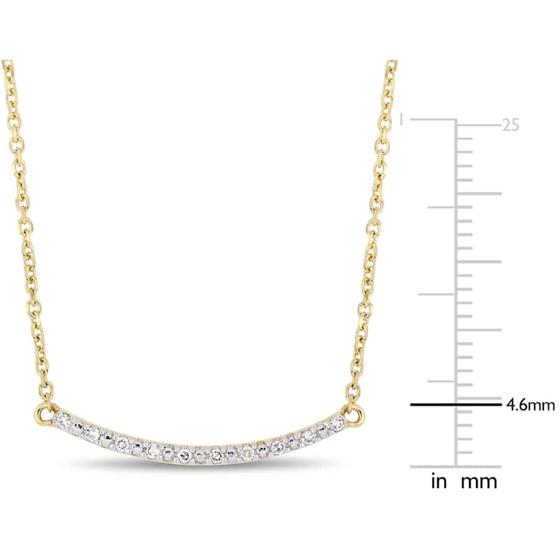 Miadora 10k Yellow Gold Diamond Accent Stationed Bar Necklace