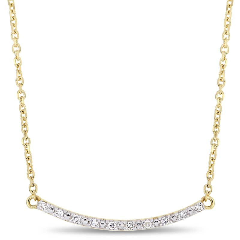 Miadora 10k Yellow Gold Diamond Accent Stationed Bar Necklace