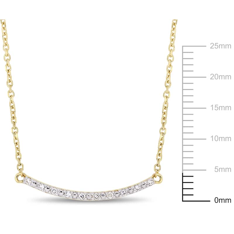 Miadora 10k Yellow Gold Diamond Accent Stationed Bar Necklace
