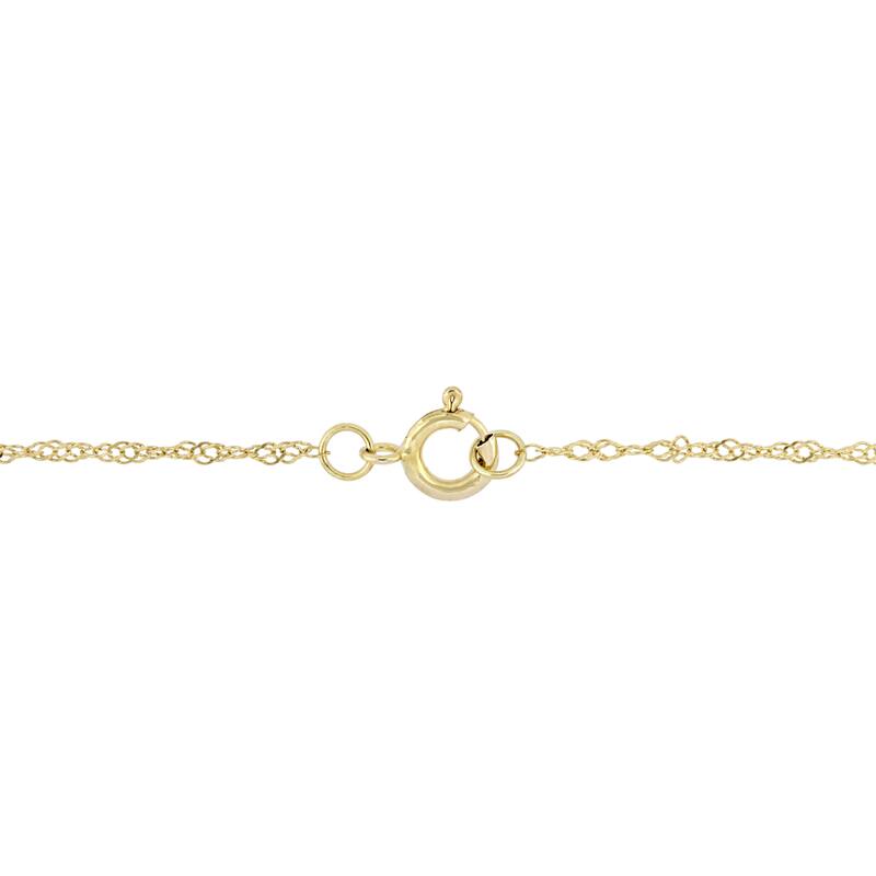 Miadora 14k Yellow Gold 1/10ct TDW Diamond Open Heart Station Necklace