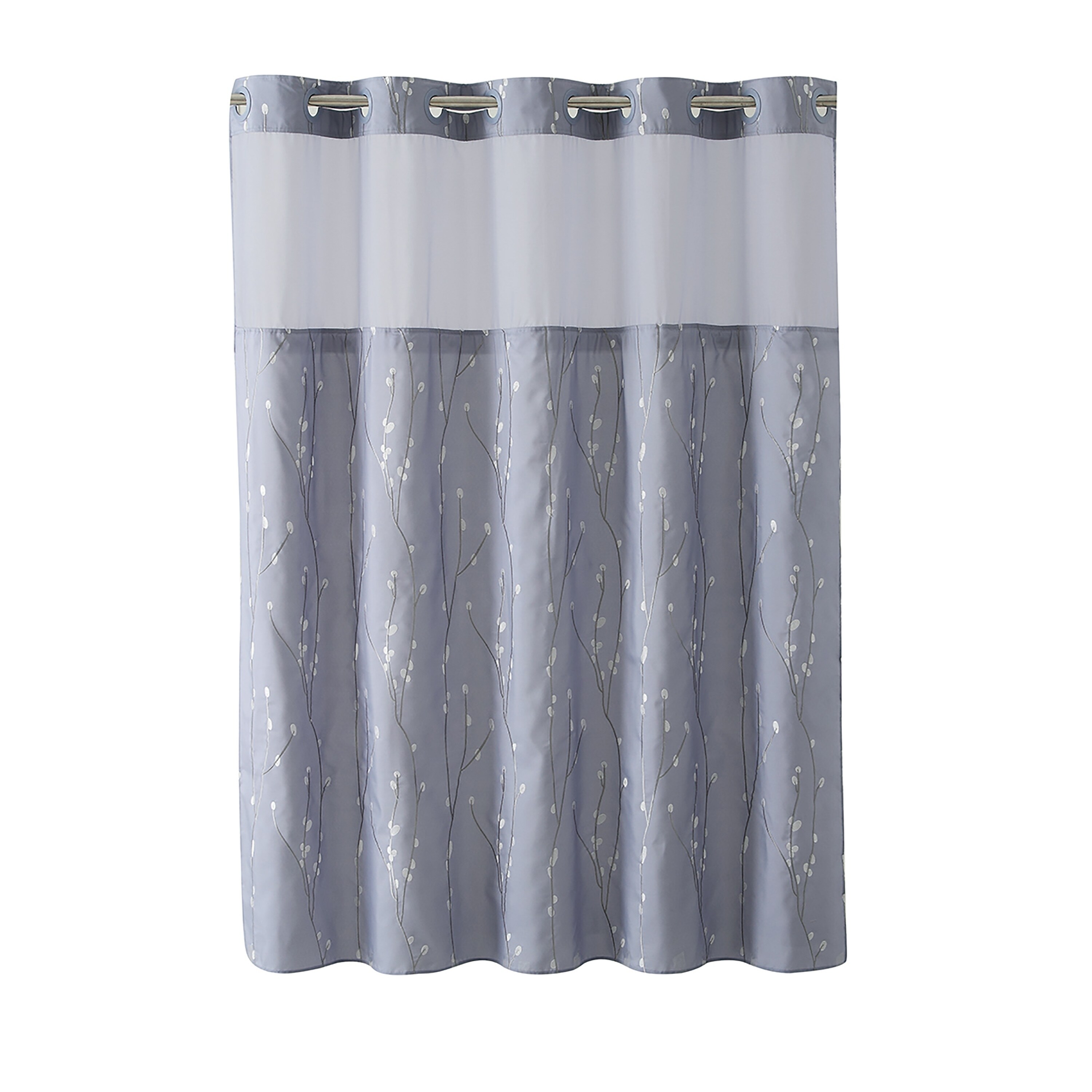 Shop Hookless Shower Curtain Cherry Bloom Purple Gray Free