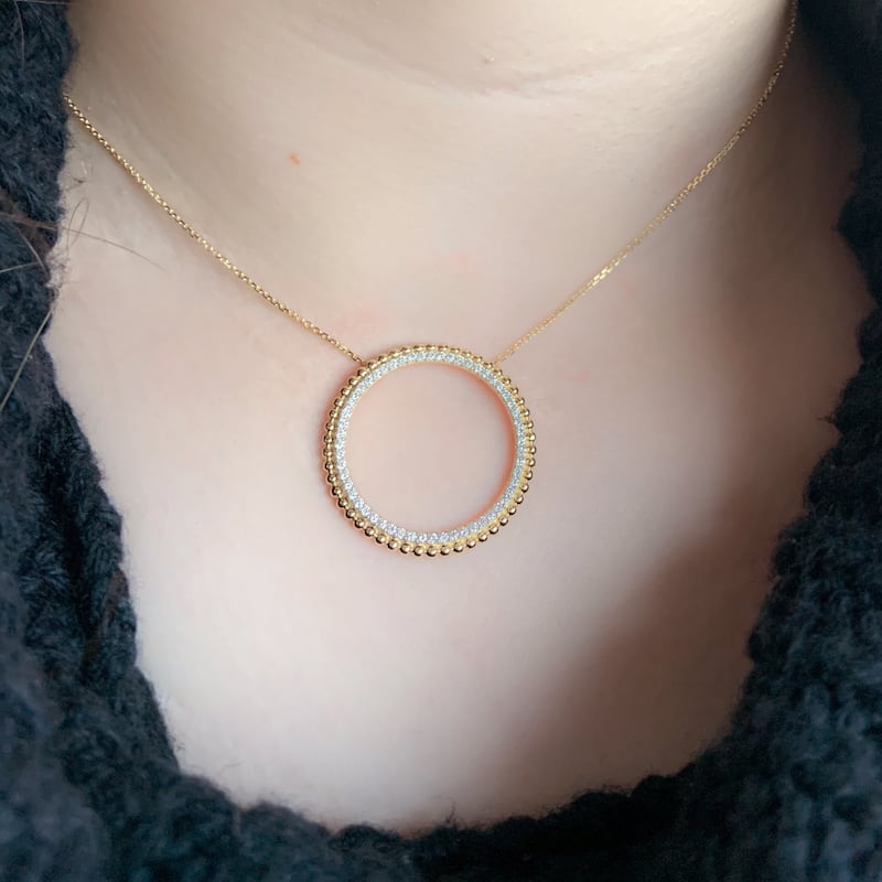 Miadora 14k Yellow Gold 1/2ct TDW Diamond Circle of Life Necklace