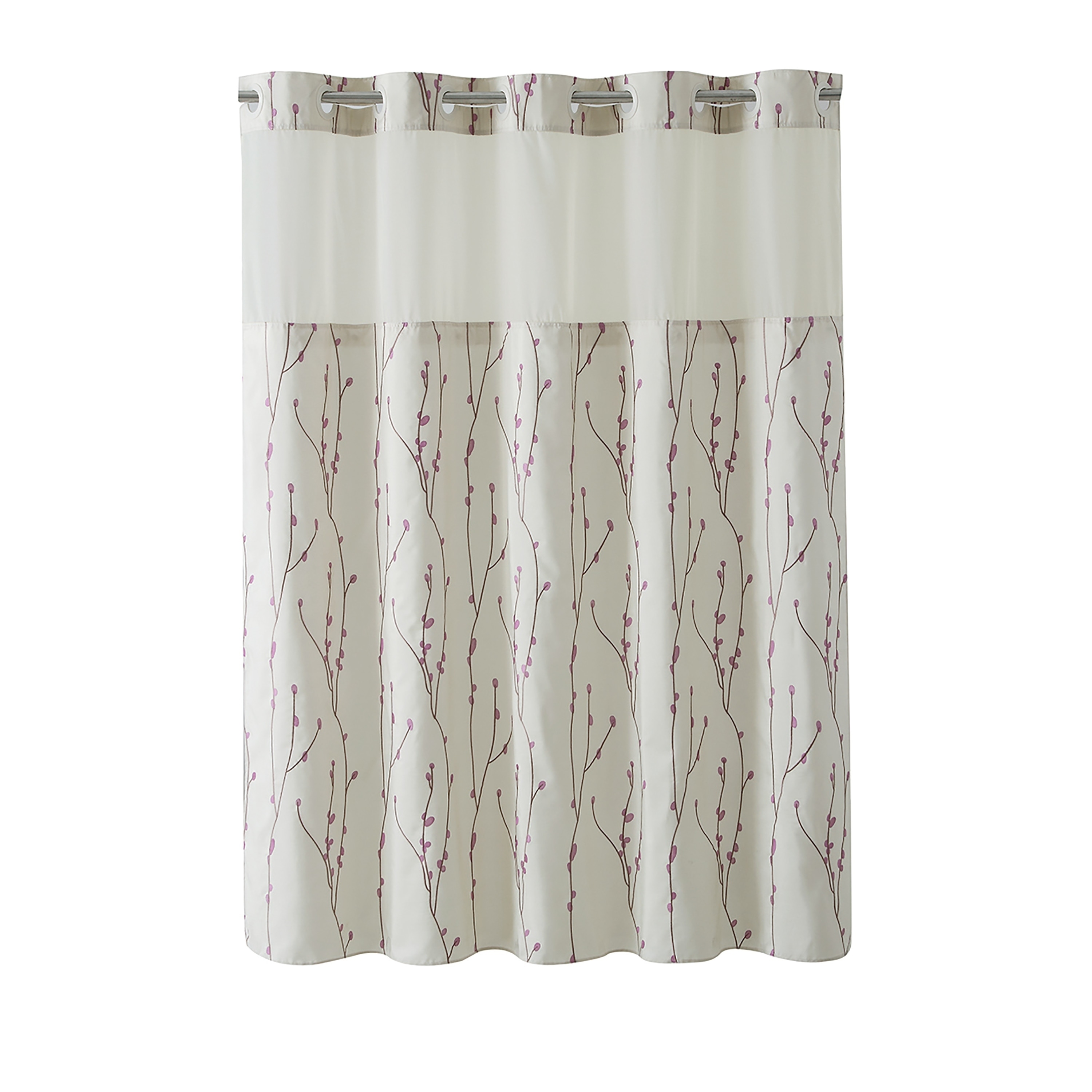 Shop Hookless Shower Curtain Cherry Bloom Pearl Taupe Free