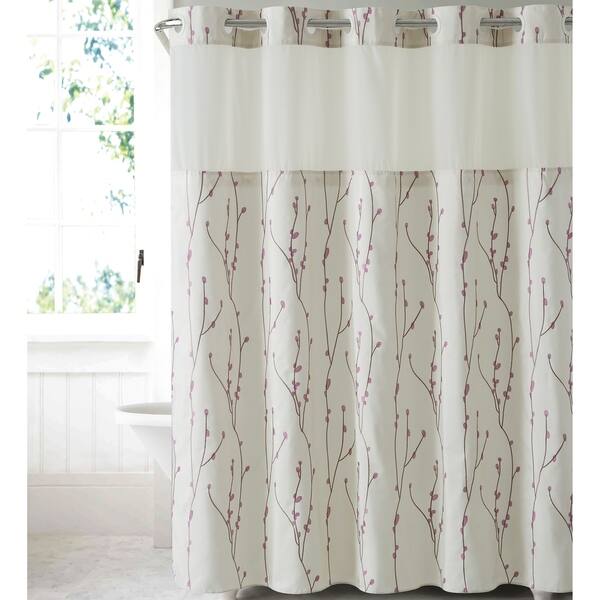 Shop Hookless Shower Curtain Cherry Bloom Pearl Taupe Free