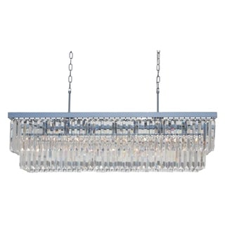 D'Angelo 40 Inch Clear Glass Crystal Prism Chandelier - N/A (Chrome) - Chandeliers For Bedrooms by Overstock.com