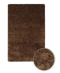 Hand woven Ani Mocha Shag Rug (5' x 7'6) 5x8   6x9 Rugs