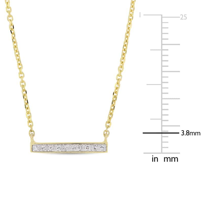 Miadora 10k Yellow Gold Diamond Children's Cluster Stationed Bar Necklace