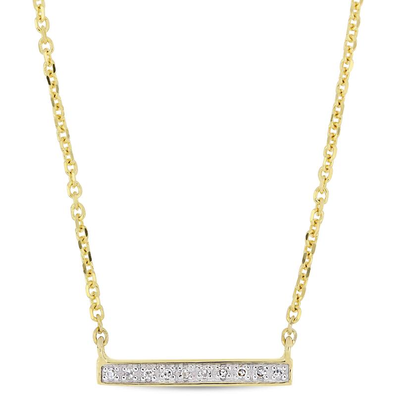 Miadora 10k Yellow Gold Diamond Children's Cluster Stationed Bar Necklace