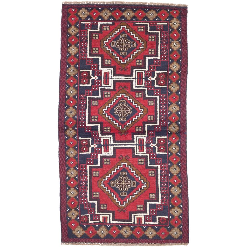 ecarpetgallery Hand-Knotted Kazak Red Wool Rug (3'4 x 6'3)
