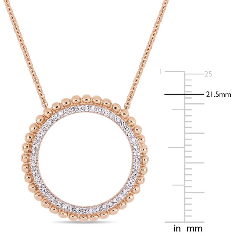 Miadora Signature Collection 14k Rose Gold 1/4ct TDW Diamond Open Ring Halo Necklace
