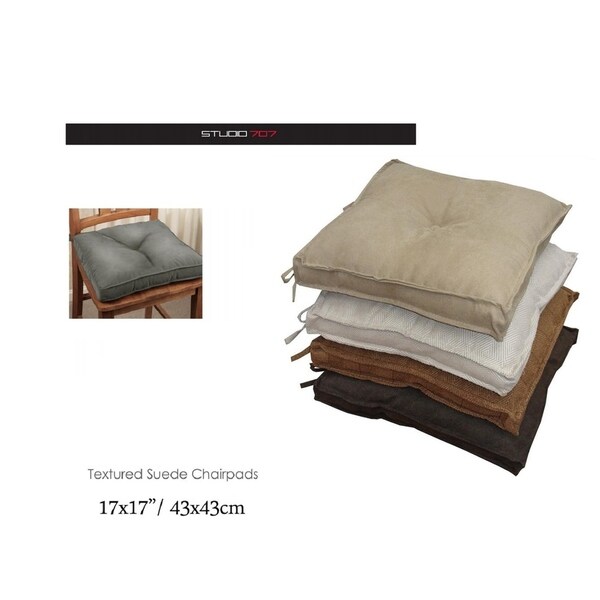 Textured Faux Suede Chair Pad - Set of 2