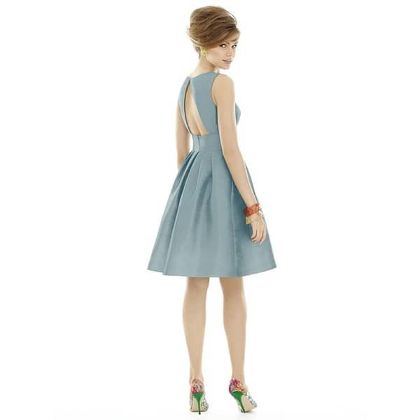 Alfred Sung Dupioni Sleeveless Cocktail Length Dress Size 14 in Blue (As Is  Item) - Bed Bath & Beyond - 28436070