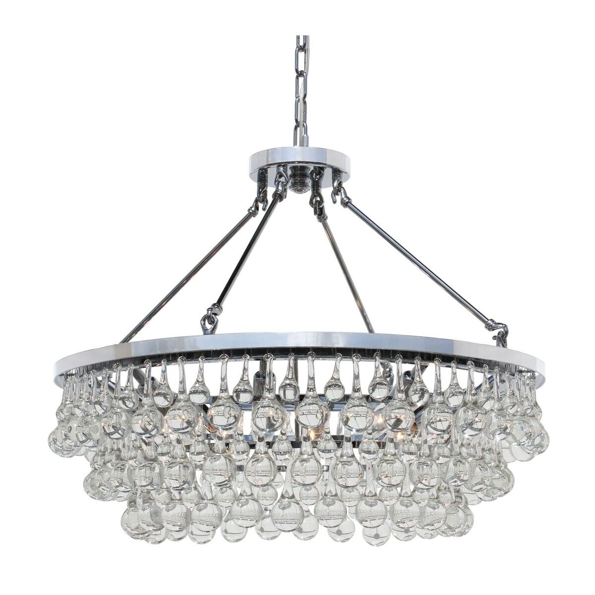 Celeste Glass Drop Crystal Chandelier, Chrome, Small - N/A - Chandeliers For Bedrooms by Overstock.com