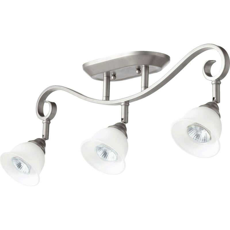 Celesta Classic Nickel and Satin Opal 3-light Rail Flush Mount