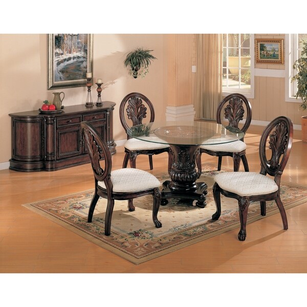 Tabitha Traditional Dark Cherry 5 Piece Round Dining Set