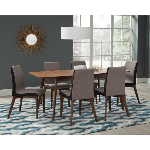 slide 2 of 6, Coaster Furniture Redbridge Natural Walnut and Grey 5-piece Dining Room Set