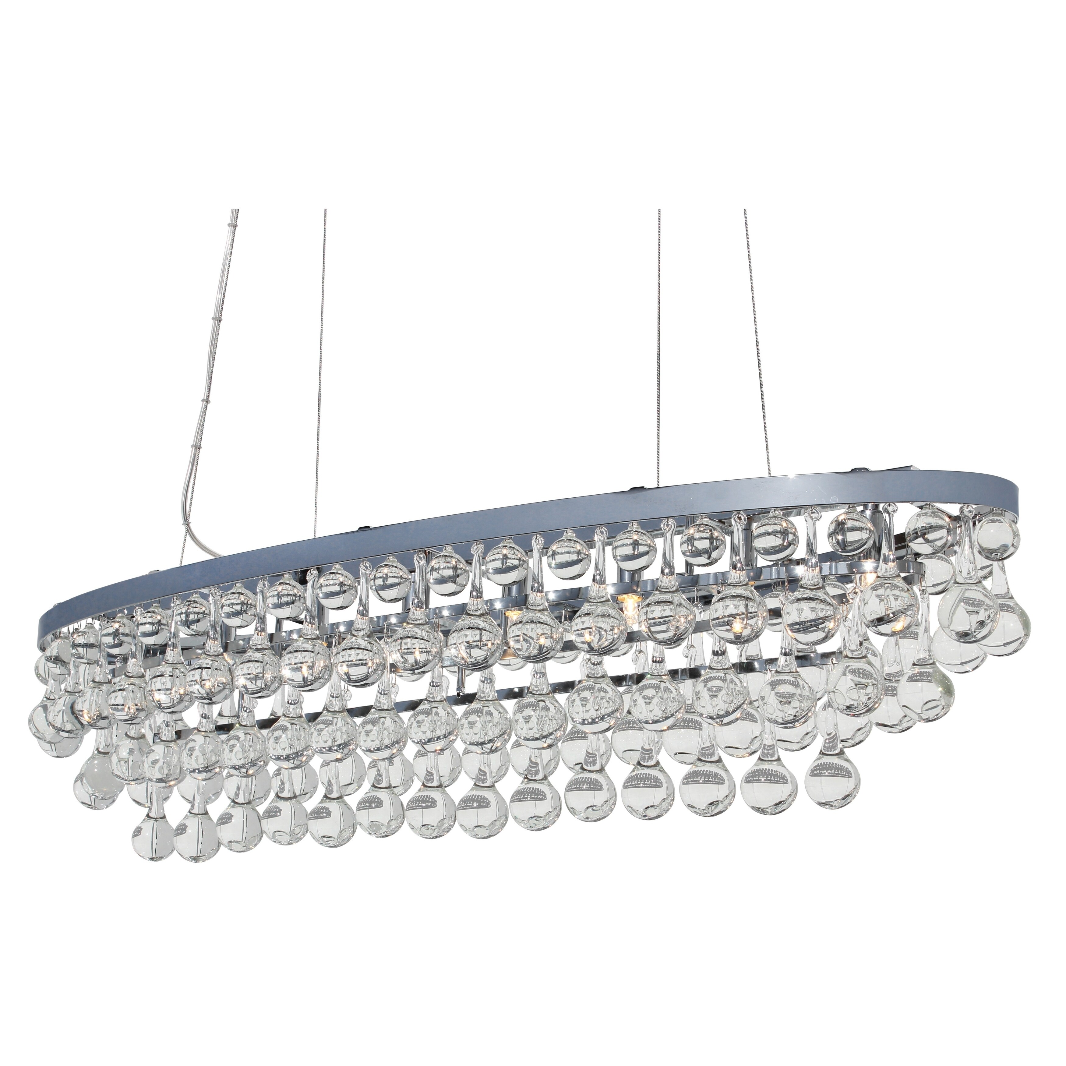 Celeste Oval Glass Drop Crystal Chandelier, Chrome - N/A - Chandeliers For Bedrooms by Overstock.com