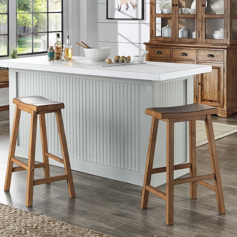 Salvador II Saddle Seat Backless Bar Stools (Set of 2) by iNSPIRE Q Classic