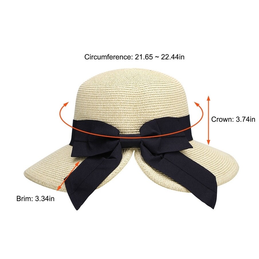 Straw visor hat with bow clearance
