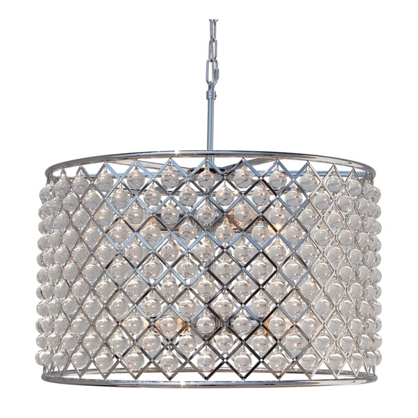 Cassiel Crystal Drum Chandelier Chrome Finish Free Cassiel Crystal Drum Chandelier Chrome Finish