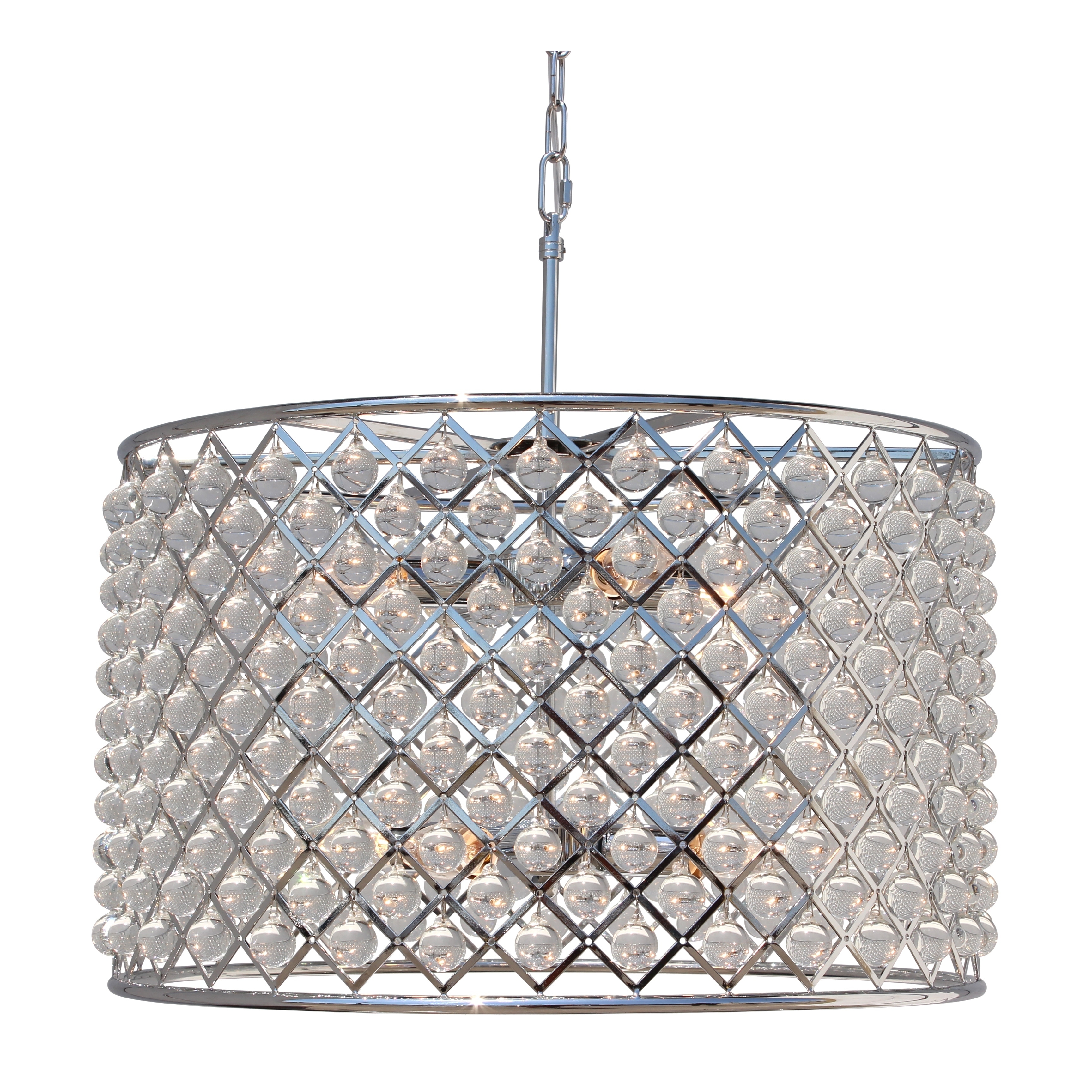 Cassiel Crystal Drum Chandelier, Chrome Finish - N/A - Chandeliers For Bedrooms by Overstock.com