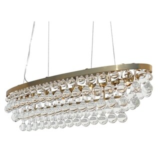 Celeste Oval Glass Drop Crystal Chandelier - N/A (Brass) - Chandeliers For Bedrooms by Overstock.com