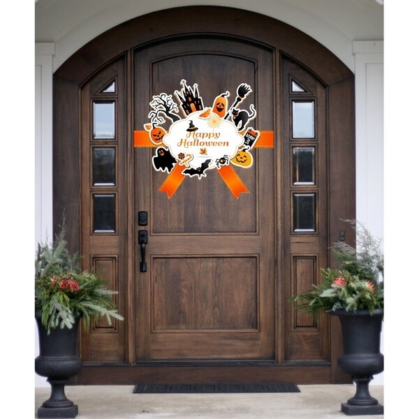 Shop Happy Haloween Wreath Full Color Wall Decal Sticker K ...