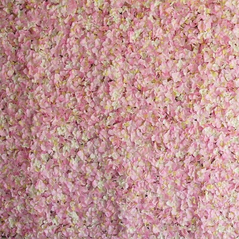 Enova Home New Pink and Cream Artificial Faux Foliage Wall Mat Panel Pack of 4