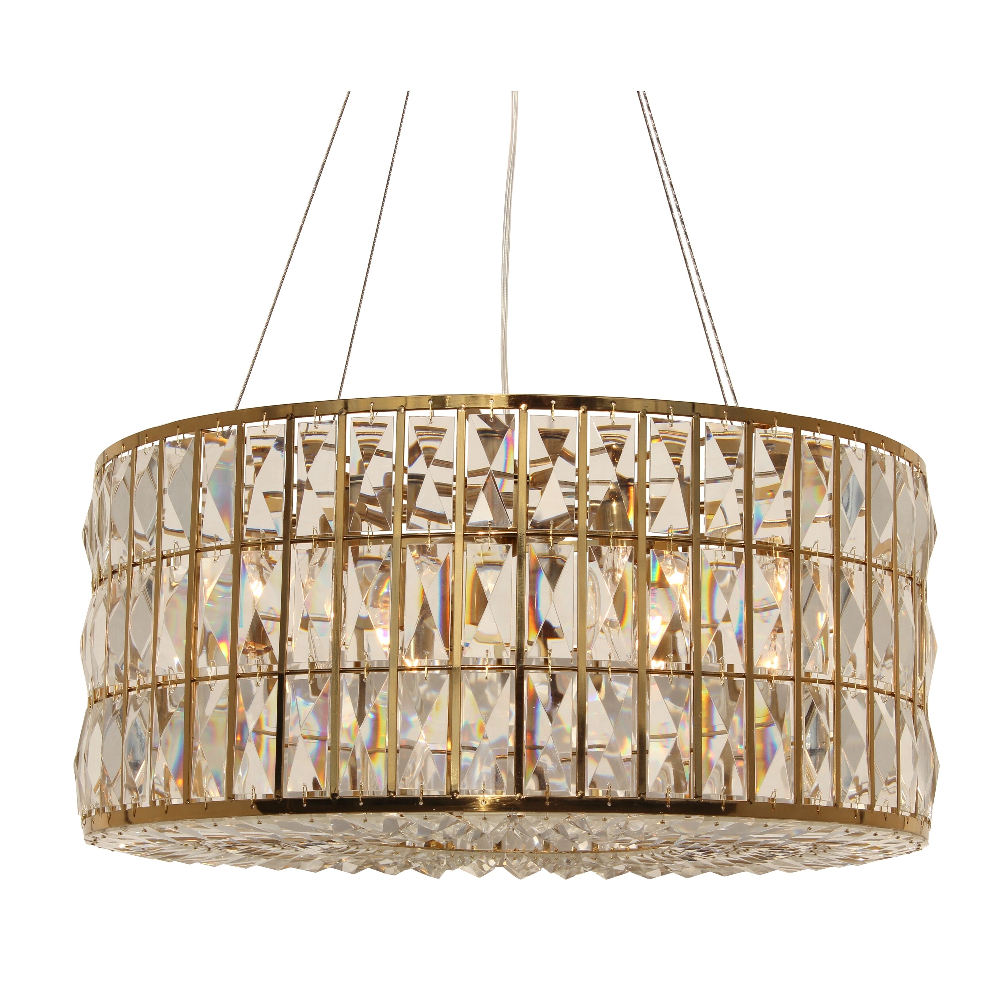 The Monroe Round Clear Crystal Chandelier, Brass Finish - N/A - Chandeliers For Bedrooms by Overstock.com