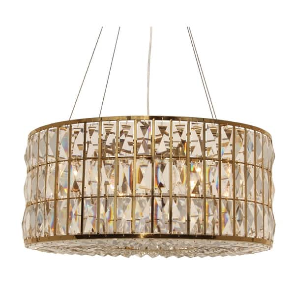 The Monroe Round Clear Crystal Chandelier Brass Finish N A