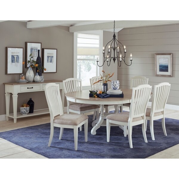 Hilale Rockport 7 Piece Round Oval Dining Table With Side Chairs