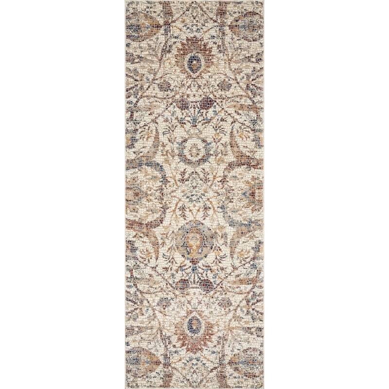 Alexander Home Traditional Mosaic Floral Spray Area Rug