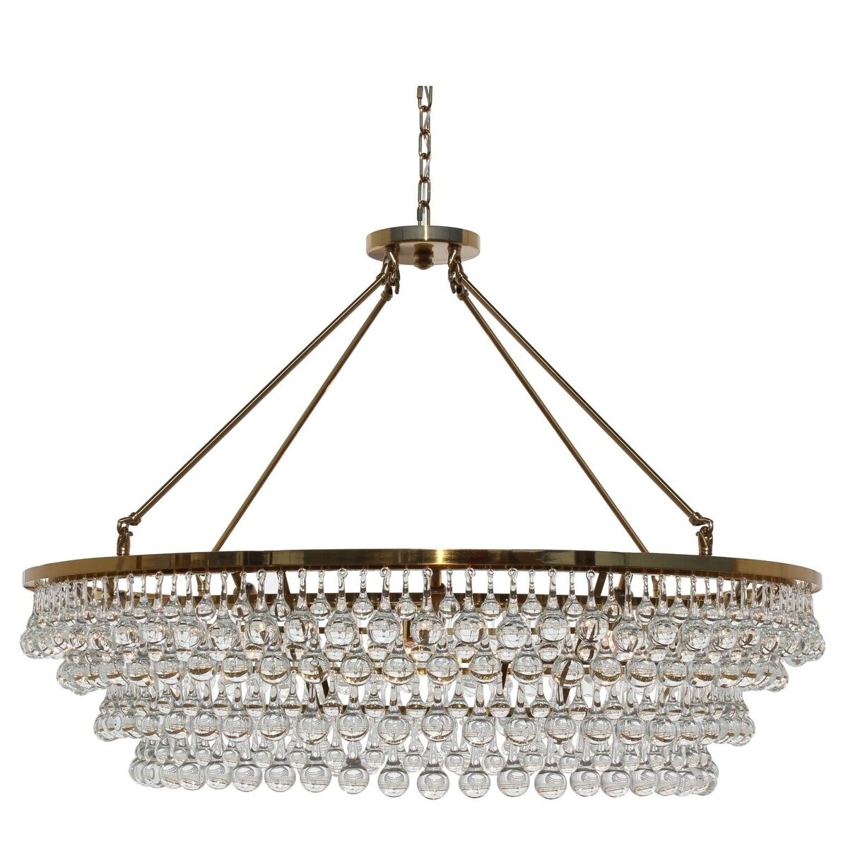 Celeste Extra Large Glass Drop Crystal Chandelier, Brass Finish - N/A - Chandeliers For Bedrooms by Overstock.com