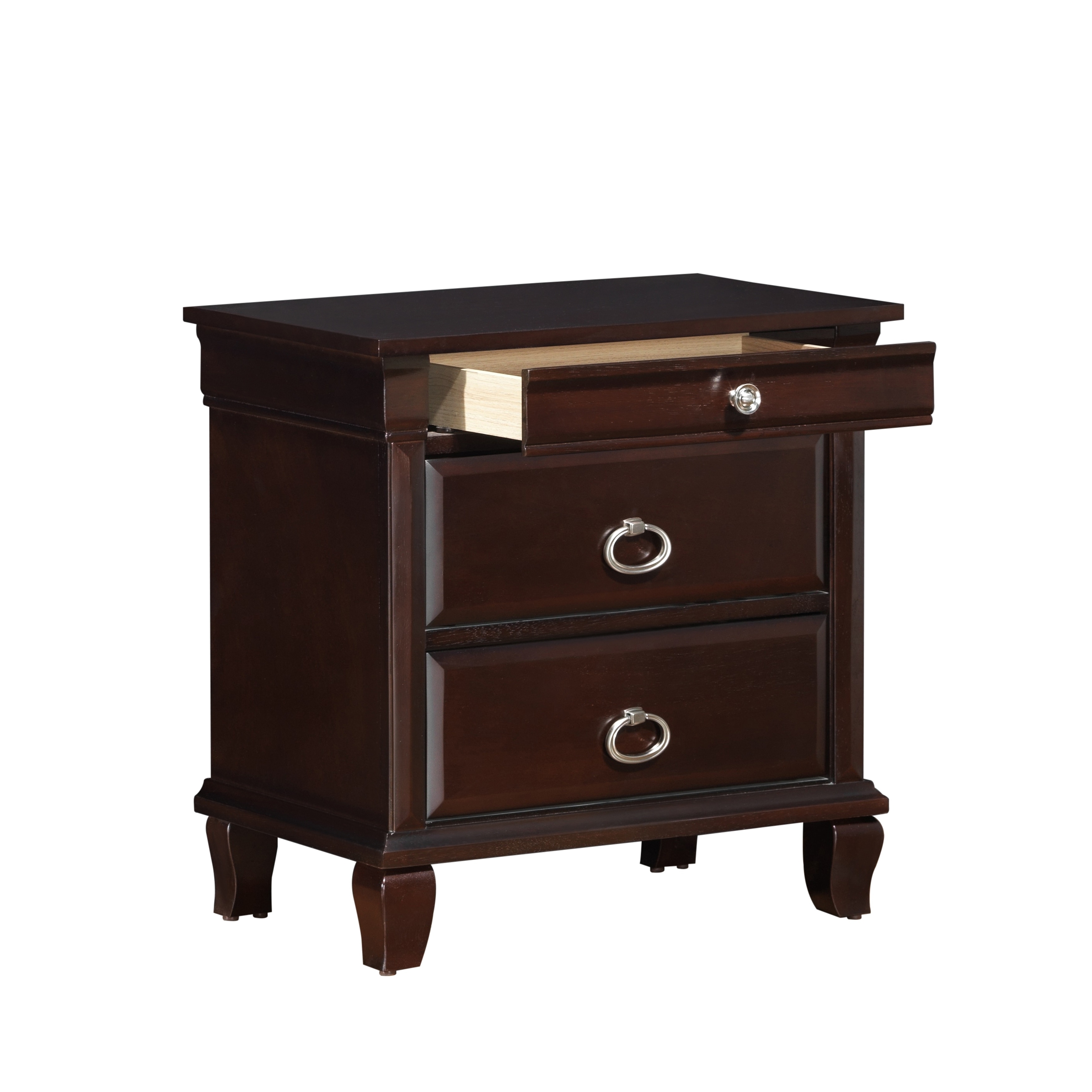 Glory Furniture Jasper 3-drawer Wood Nightstand