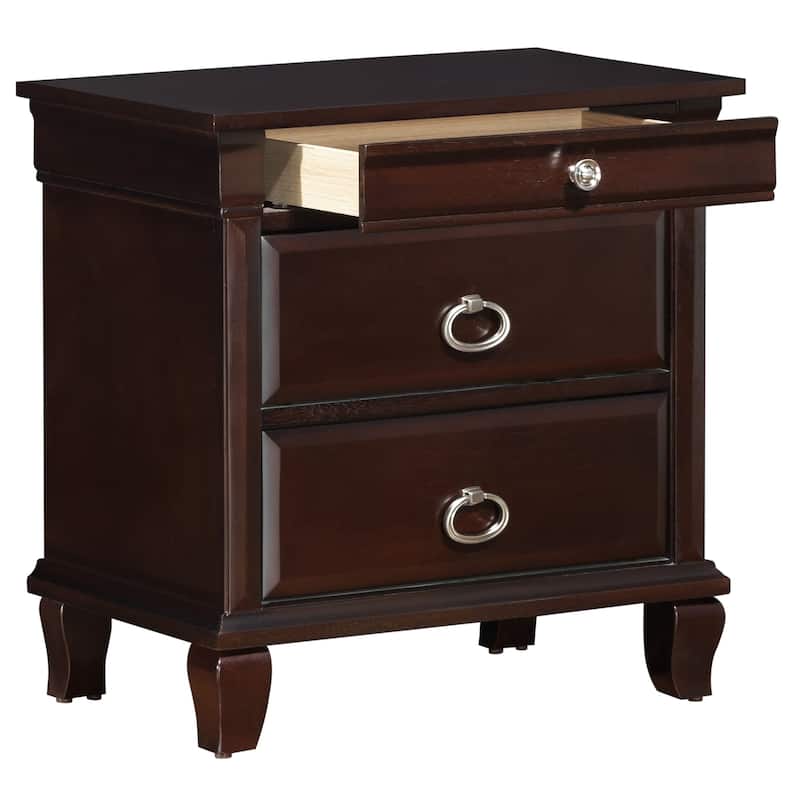 Triton 3-drawer Wood Nightstand