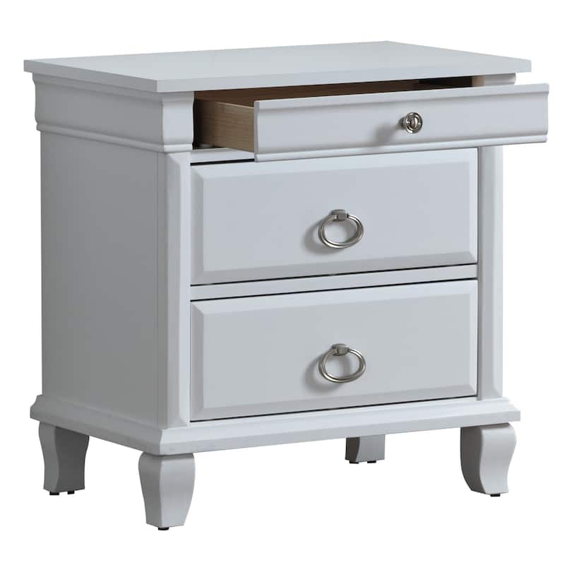 Triton 3-drawer Wood Nightstand