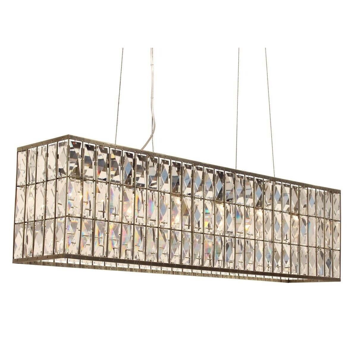 The Monroe Rectangular Clear Crystal Chandelier, Antique Brass - N/A - Chandeliers For Bedrooms by Overstock.com