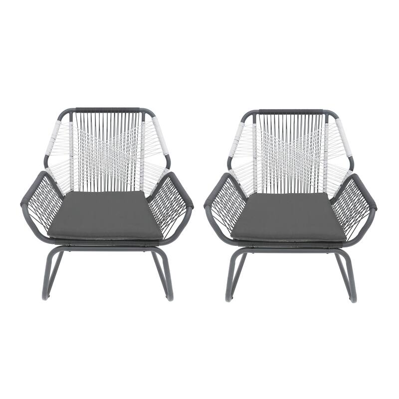Milan Outdoor Faux Rattan Club Chair (Set of 2) by Christopher Knight Home