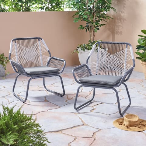 Milan Outdoor Faux Rattan Club Chair (Set of 2) by Christopher Knight Home
