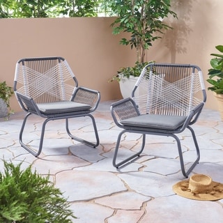 Milan Outdoor Faux Rattan Club Chair (Set of 2) by Christopher Knight Home