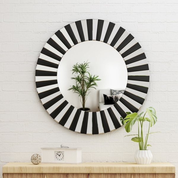 Halie Glam Wall Mirror by Christopher Knight Home - Black
