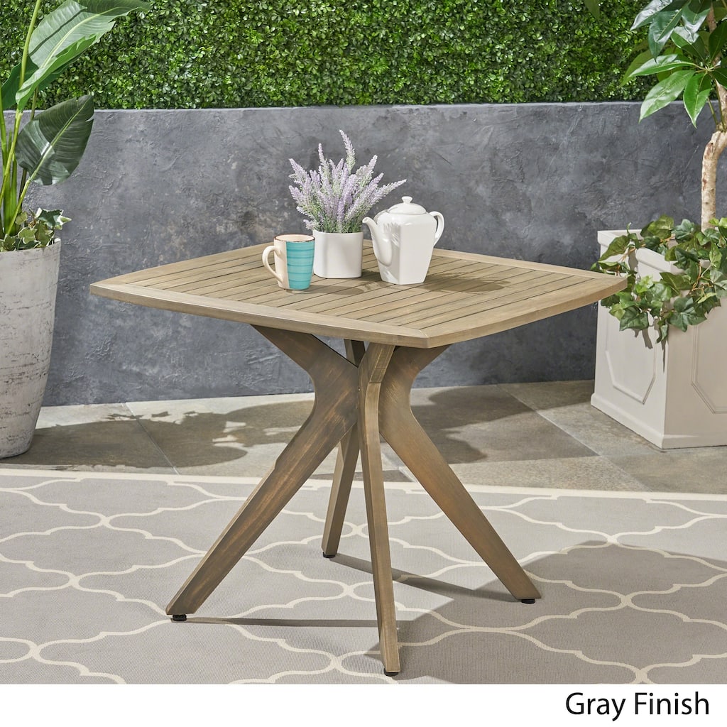 Stamford Outdoor Square Dining Table with X Base by Chirstopher Knight Home