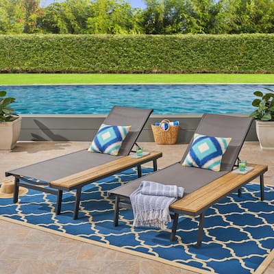 Waterloo Outdoor Chaise Lounge with Side Table (Set of 2) by Christopher Knight Home