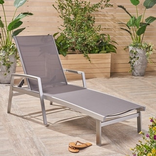 Oxton Outdoor Aluminum Chaise Lounge by Christopher Knight Home