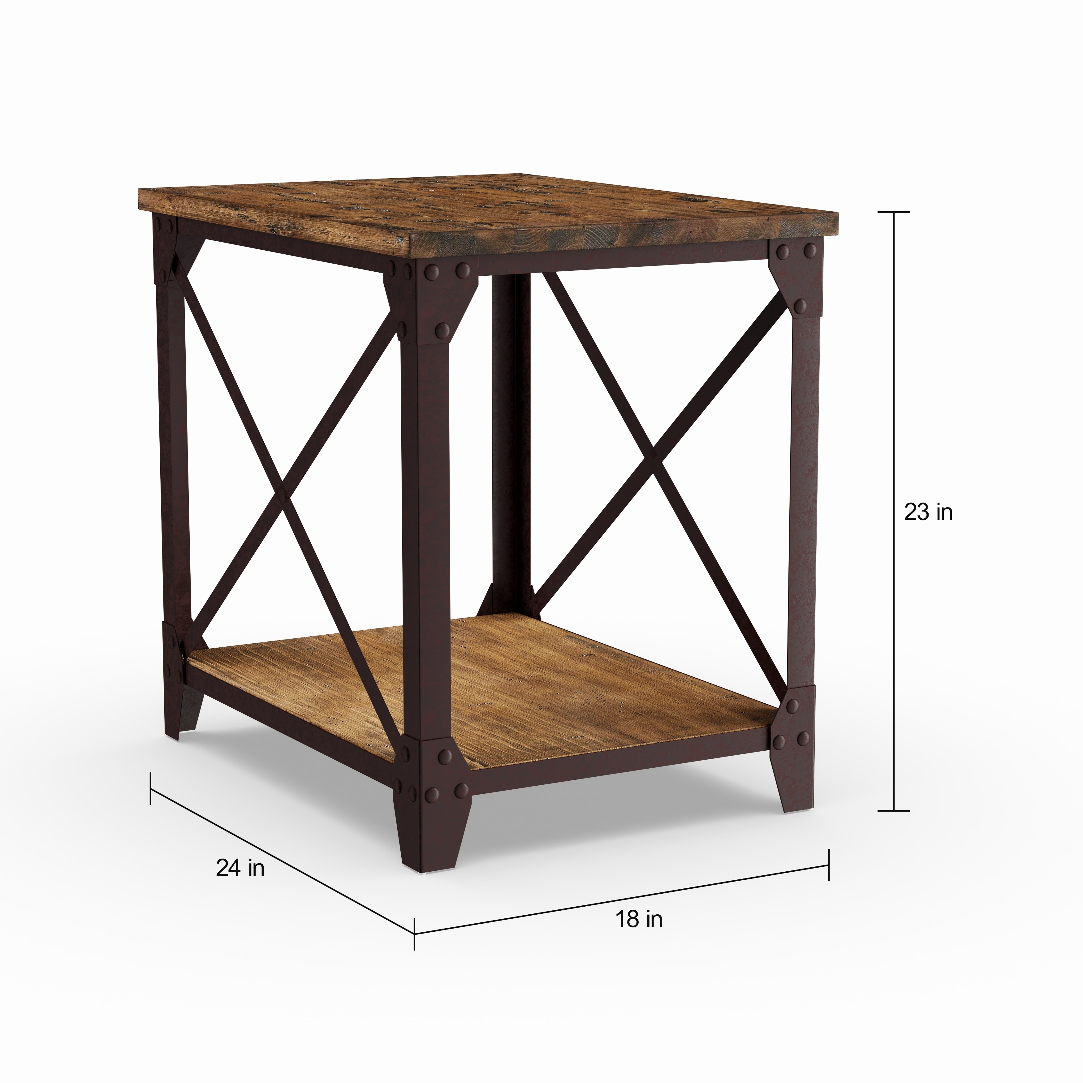 Carbon Loft Michael Distressed Pine Wood Side Table Carbon Loft Michael Distressed Pine Wood Side Table
