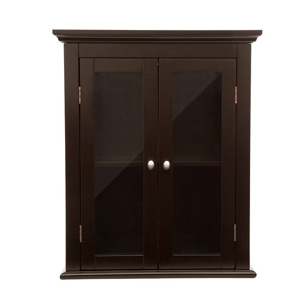 Shop Glitzhome Wall Cabinet with Double Doors, Espresso - On Sale - Free Shipping Today ...