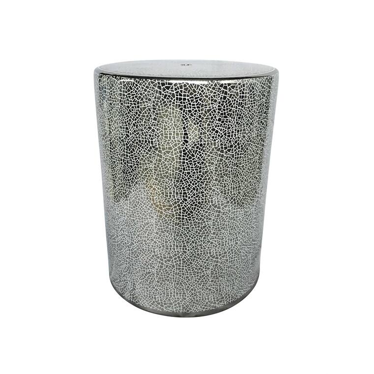 Unique Decorative Ceramic Garden Stool, Silver