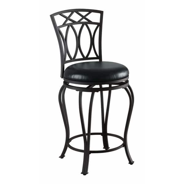 Shop 24 Chic Traditional Swivel Counter Height Stool Black Overstock 21798058